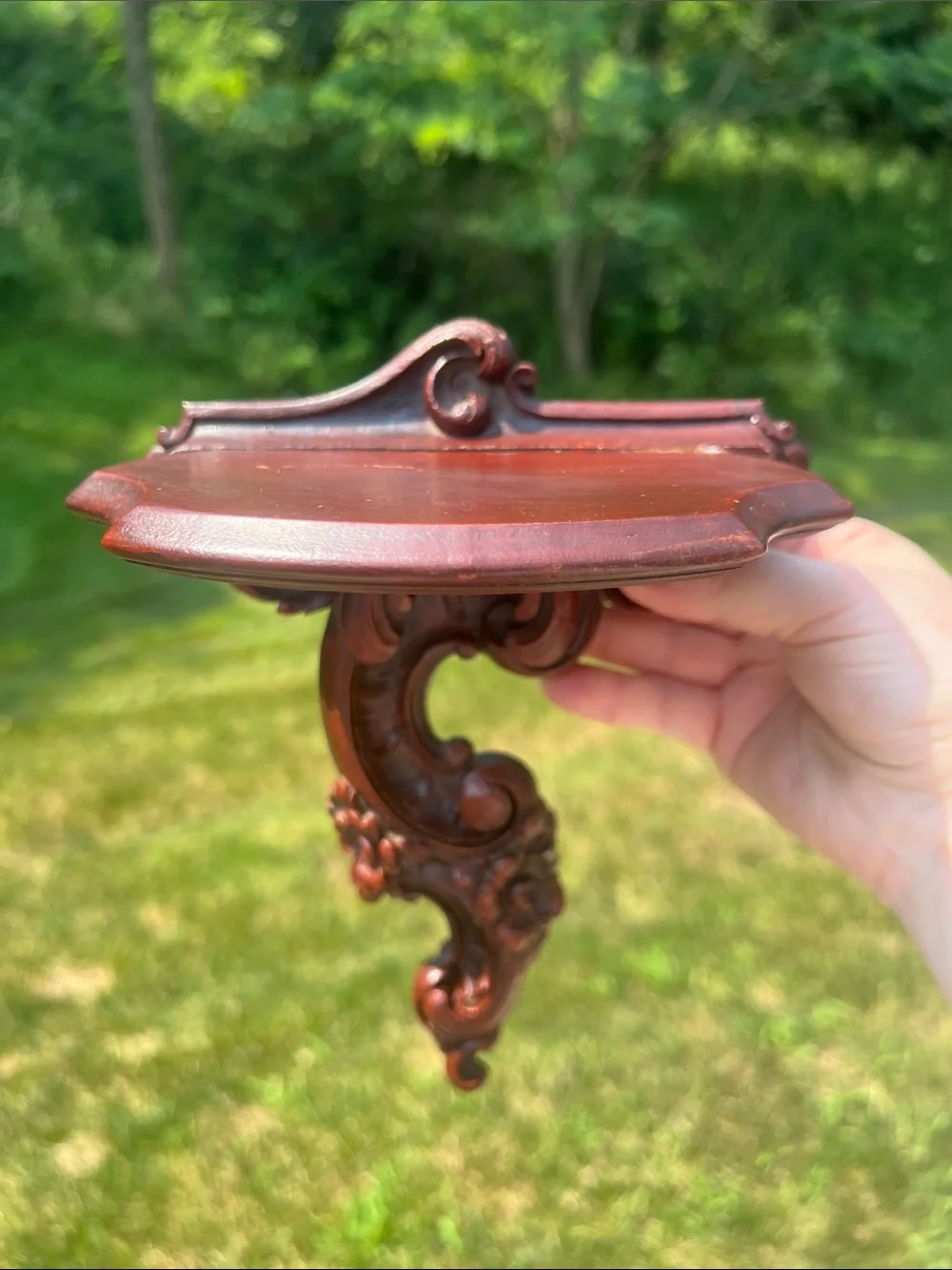 VTG MCM Neo Classical Syroco Wood Syracuse Ornate Wall Shelf Floating Shelf